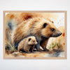 Porcupine and Baby Wall Art for Nursery, Playroom or Kids Bedrooms - Watercolor Woodland Animal Decor - Quill Quest