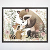 Raccoon Wildflower Wall Art for Nursery, Playroom or Kids Bedrooms - Soft Watercolor Floral Decor - Little Giver