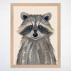 Woodland Friends Raccoon Wall Art for Nursery, Playroom or Kids Bedrooms - Neutral Forest Animal Decor - Cuddle Coon