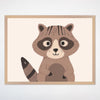 Cute Raccoon Wall Art for Nursery, Playroom or Kids Bedrooms - Woodland Animal Decor in Neutral Tones - Bandit Eyes