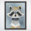 Sleepy Raccoon Wall Art for Nursery, Playroom or Kids Bedrooms - Whimsical Woodland Animal Decor - Rocky Raccoon