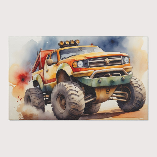 Kids and Nursery Monster Truck Area Rug - Mud Monster