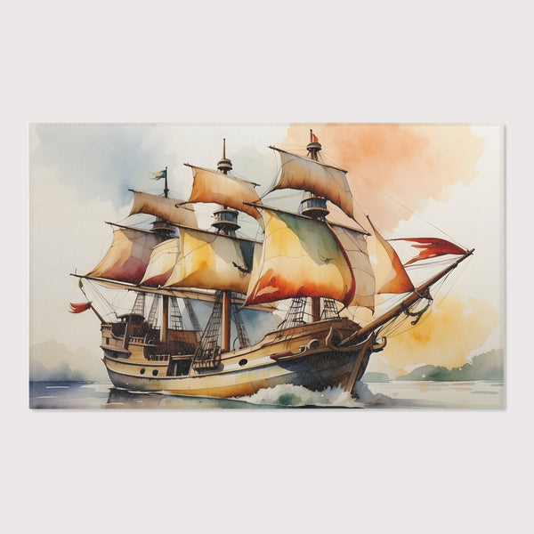 Pirate Area Rug for Kids and Nursery Rooms - Misty Sea Voyager