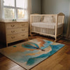 Nursery and Kids Hot Air Balloon Area Rug - Balloon Over Bluffs