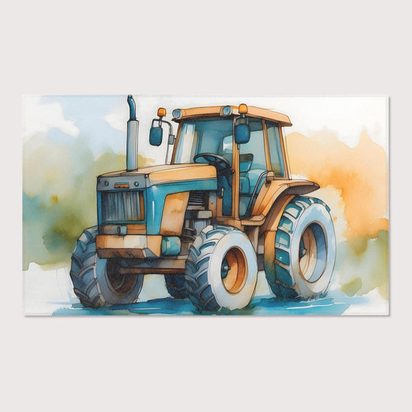 Construction Area Rug for Nursery and Kids Rooms - Sunny Side Tractor