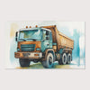 Construction Area Rug for Kids and Nursery Rooms - Dump Truck Delight