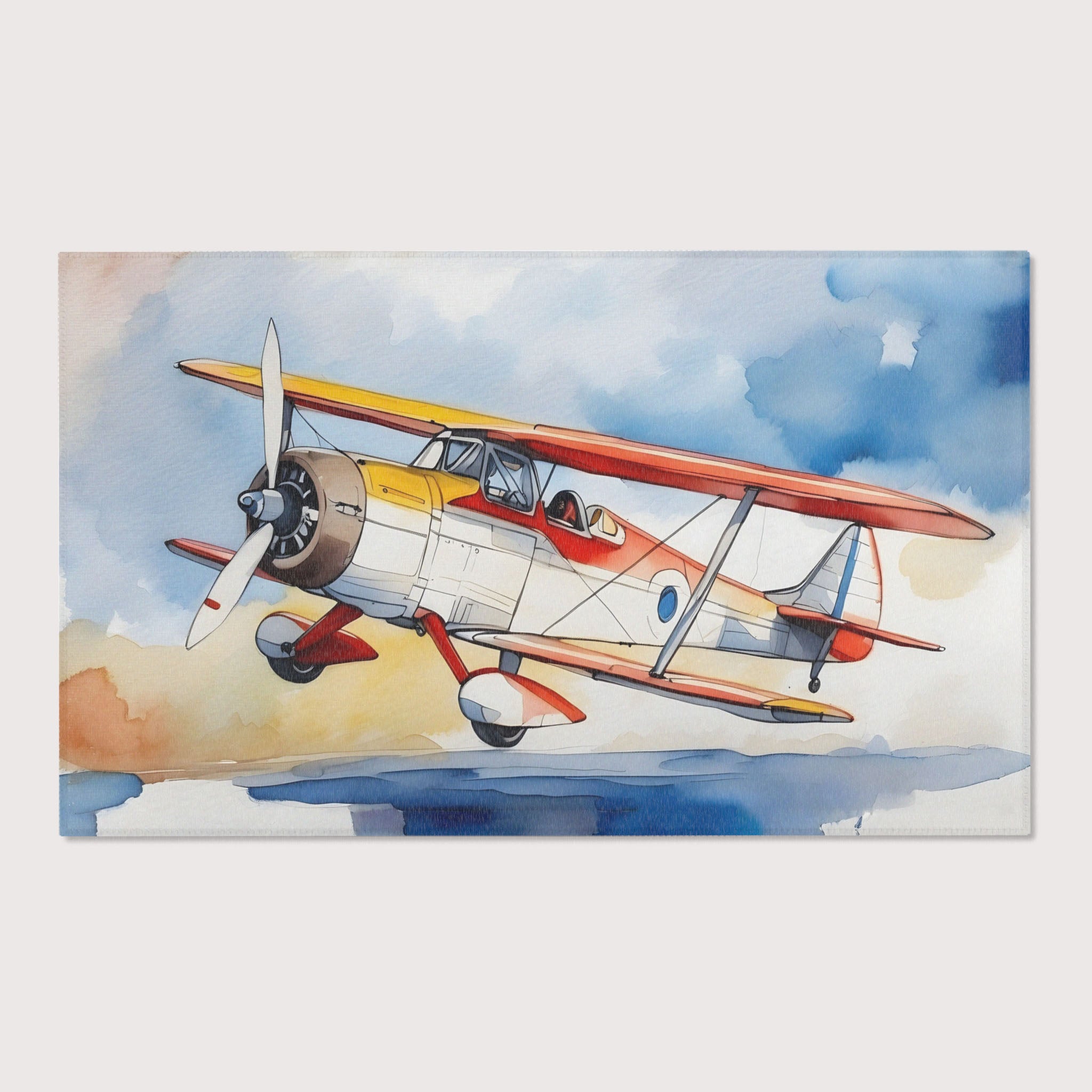 Kids and Nursery Airplane Area Rug - Cloud Cruiser Charlie