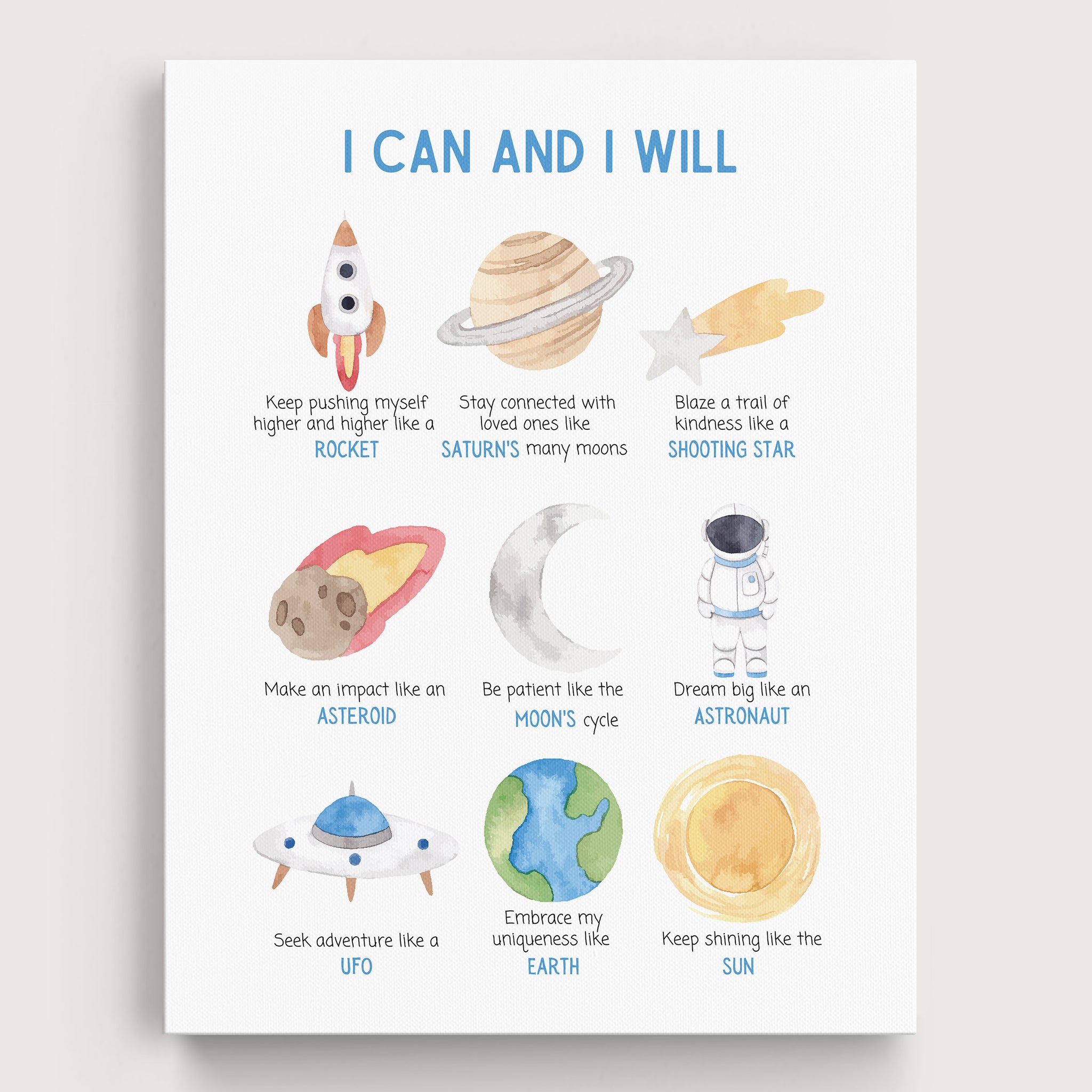 Positive Affirmations Space Wall Art