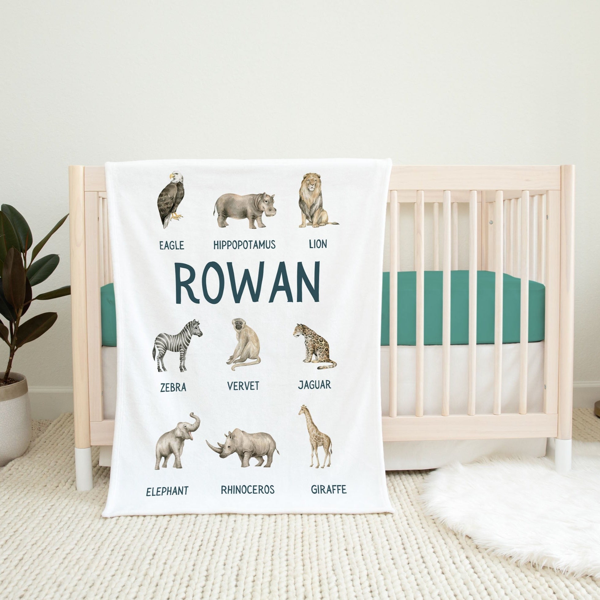 Safari Personalized Blanket for Babies and Kids