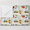 School Bus Personalized Blanket for Babies and Kids