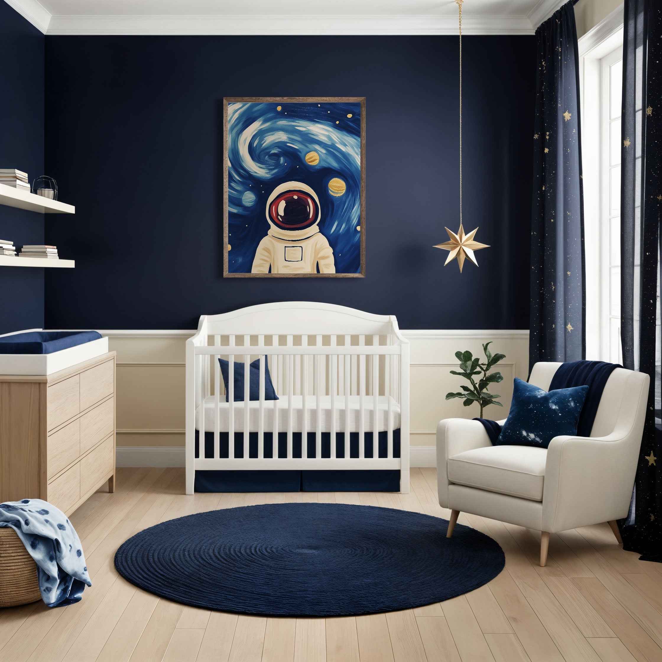 Space Wall Art for Kids and Baby Rooms - Interstellar Gaze