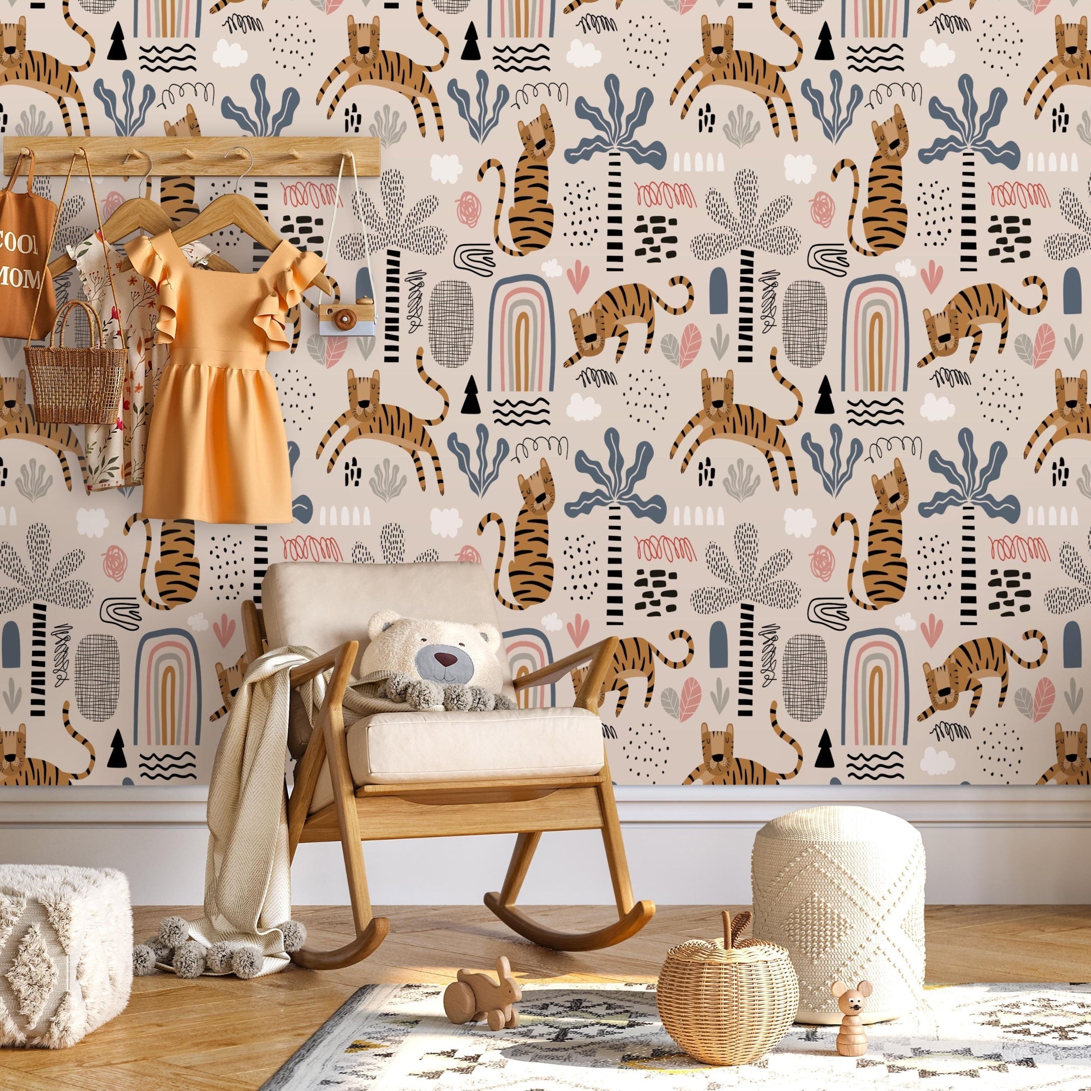 Tiger Wallpaper for Nursery and Kids Rooms - Tiger Exploration