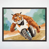 Motorcycle Tiger Wall Art for Nursery, Playroom or Kids Bedrooms - Adventure Animal Decor - Motorcat Madness