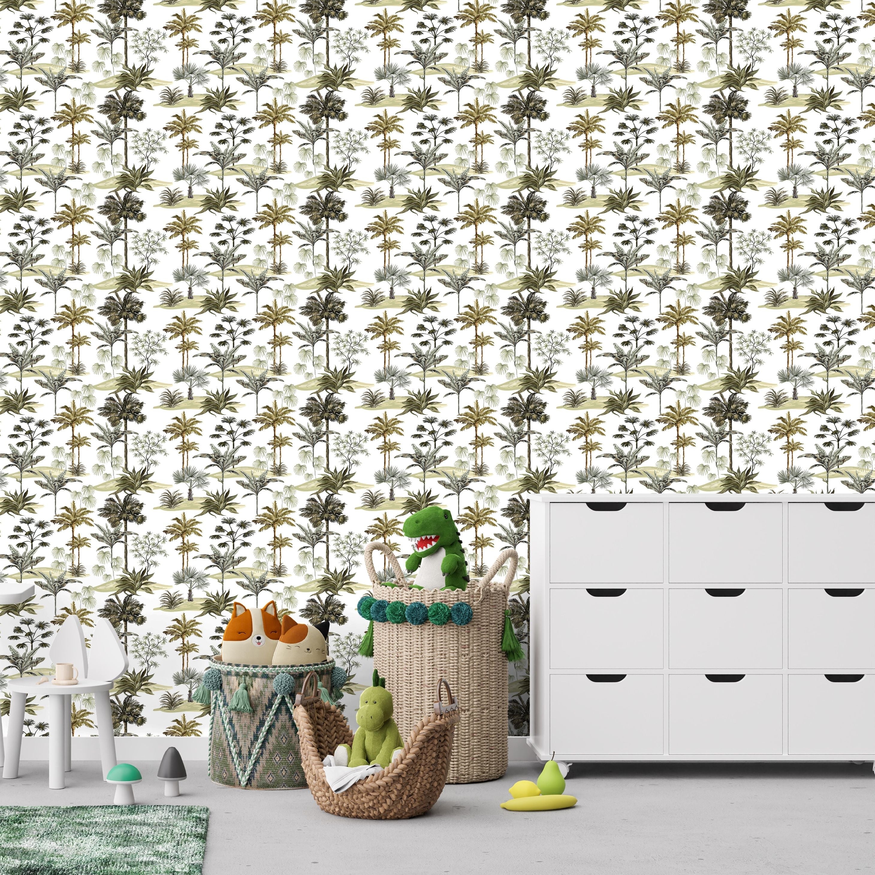 Jungle Themed Wallpaper for Nursery and Kids Rooms - Tropical Jungle