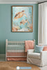 Ocean Sea Turtle Wall Art for Nursery, Playroom or Kids Bedrooms - Watercolor Underwater Coral Reef Scene - Coral Calm