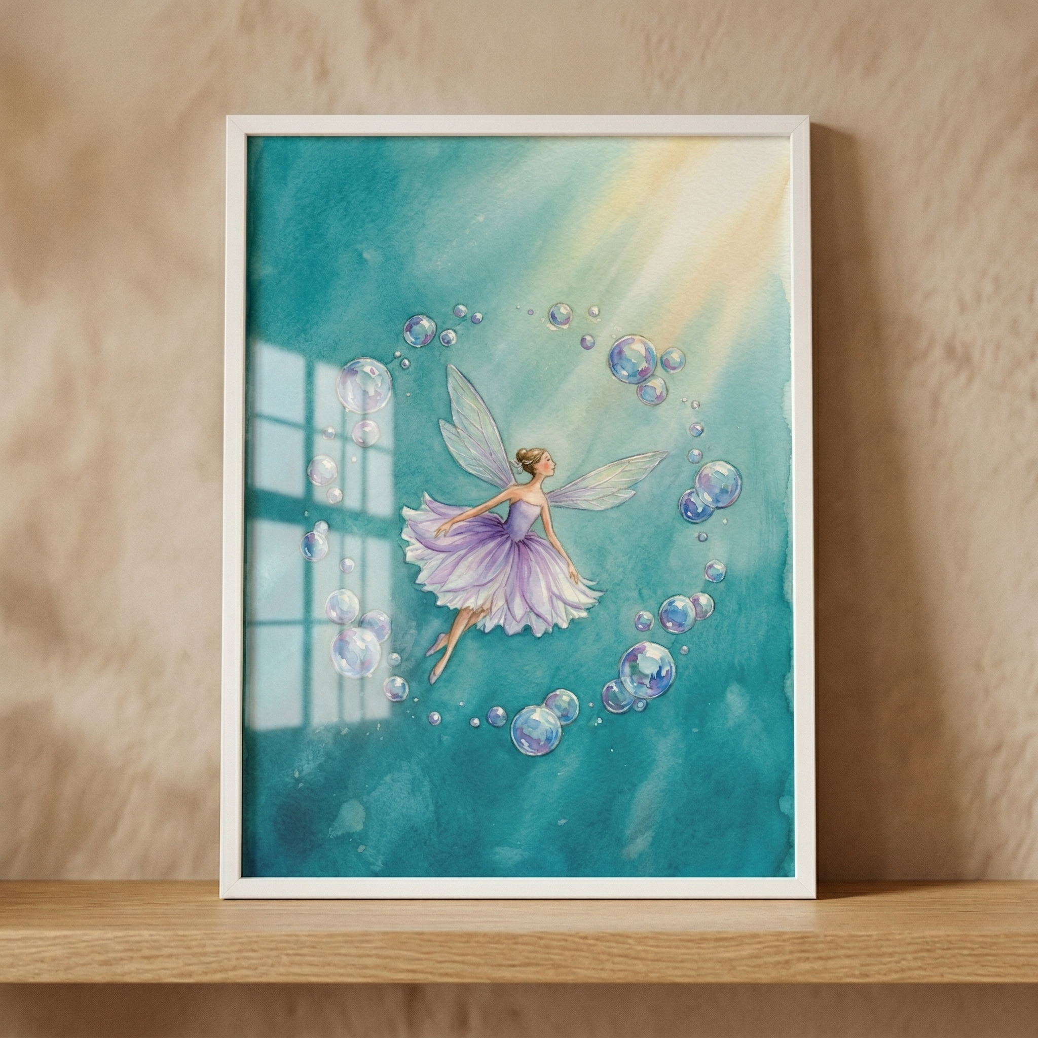 Underwater Fairy Wall Art - Ethereal Bubble Dance