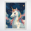 Magical Unicorn Wall Art for Nursery, Playroom or Kids Bedrooms - Enchanted Night Sky Decor - Starry Unicorn