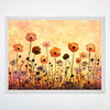Wildflower Wall Art for Nursery, Playroom or Kids Bedrooms - Orange Floral Meadow in Warm Sunset Tones - Amber Meadow