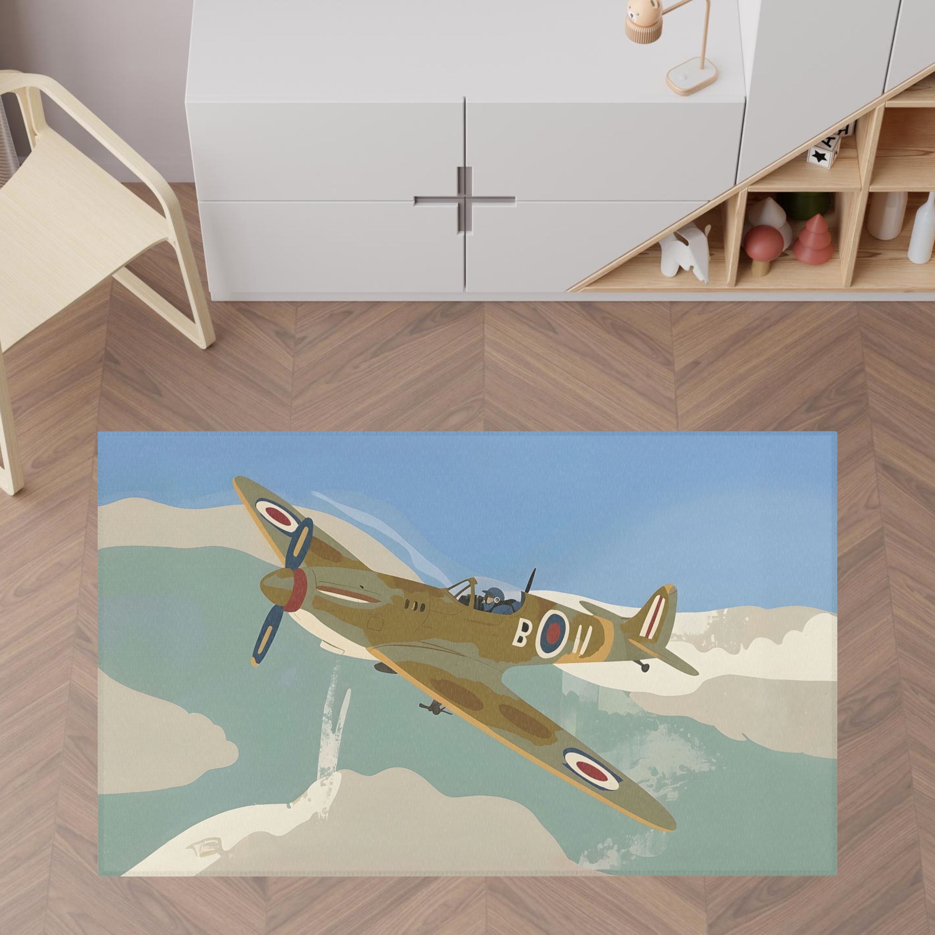 Kids and Nursery Airplane Area Rug - Ace Flyer