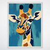 Colorful Giraffe Wall Art for Nursery, Playroom or Kids Bedrooms - Vibrant Blue Safari Animal Decor - Mosaic Heights