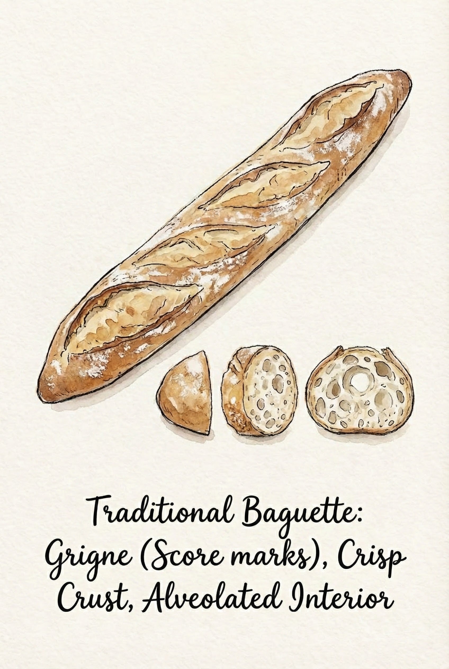 Parisian Bake - Baguette Framed Wall Art for Living Room, Bedroom or Office