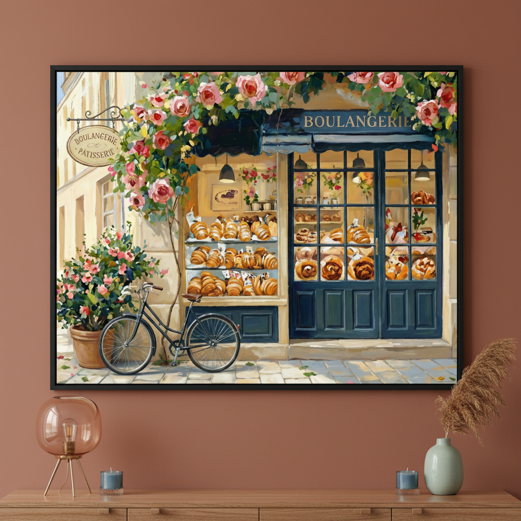 Sweet Street Dreams - Bakery Framed Wall Art for Living Room, Bedroom or Office