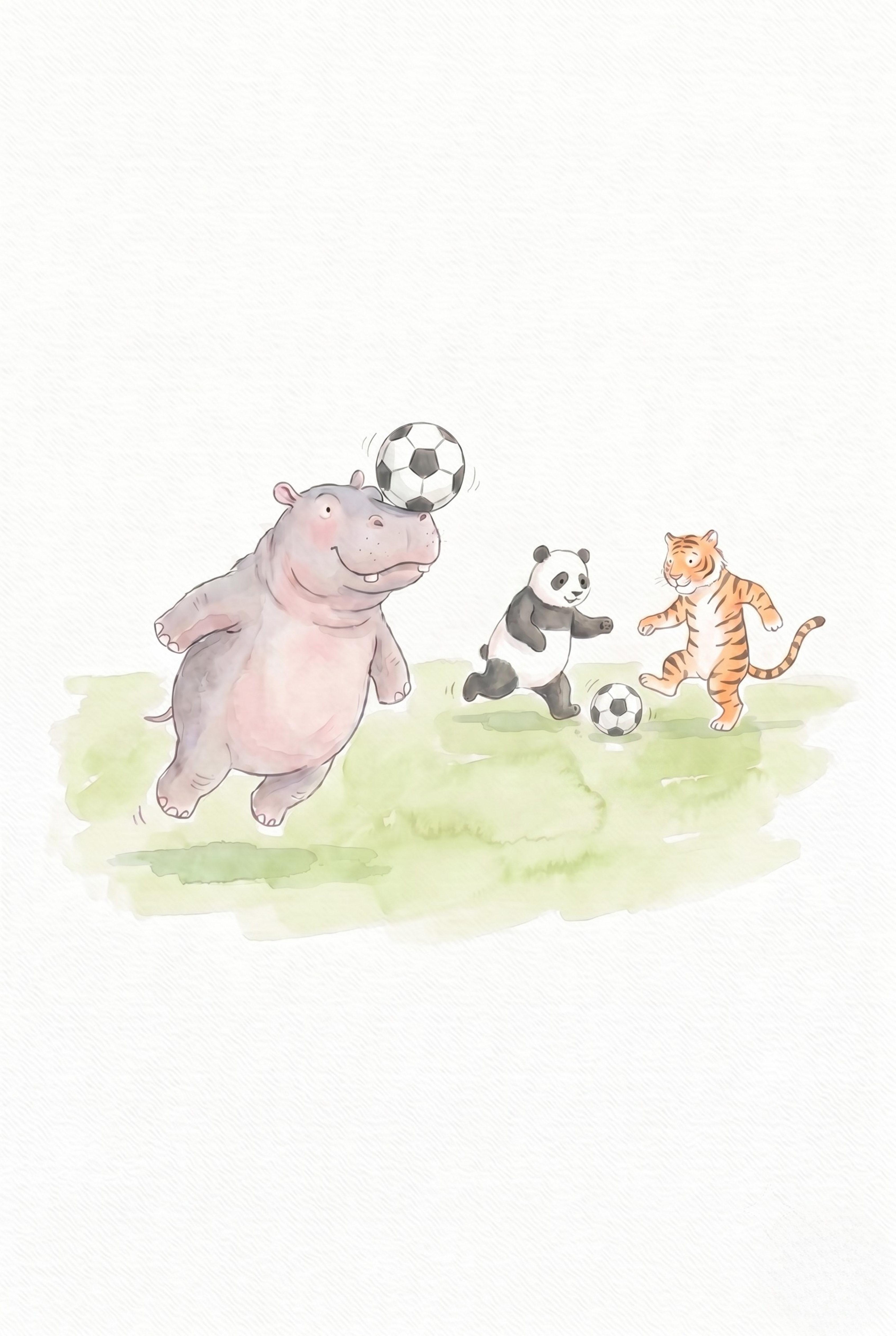 Balancing Soccer Ball Animals Wall Art - Wild Soccer Friends