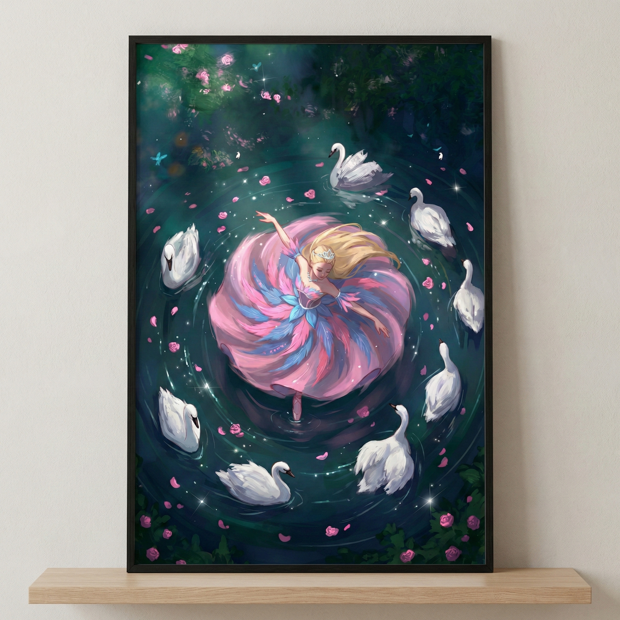 Princess Ballerina Wall Art - Graceful Swan Waltz