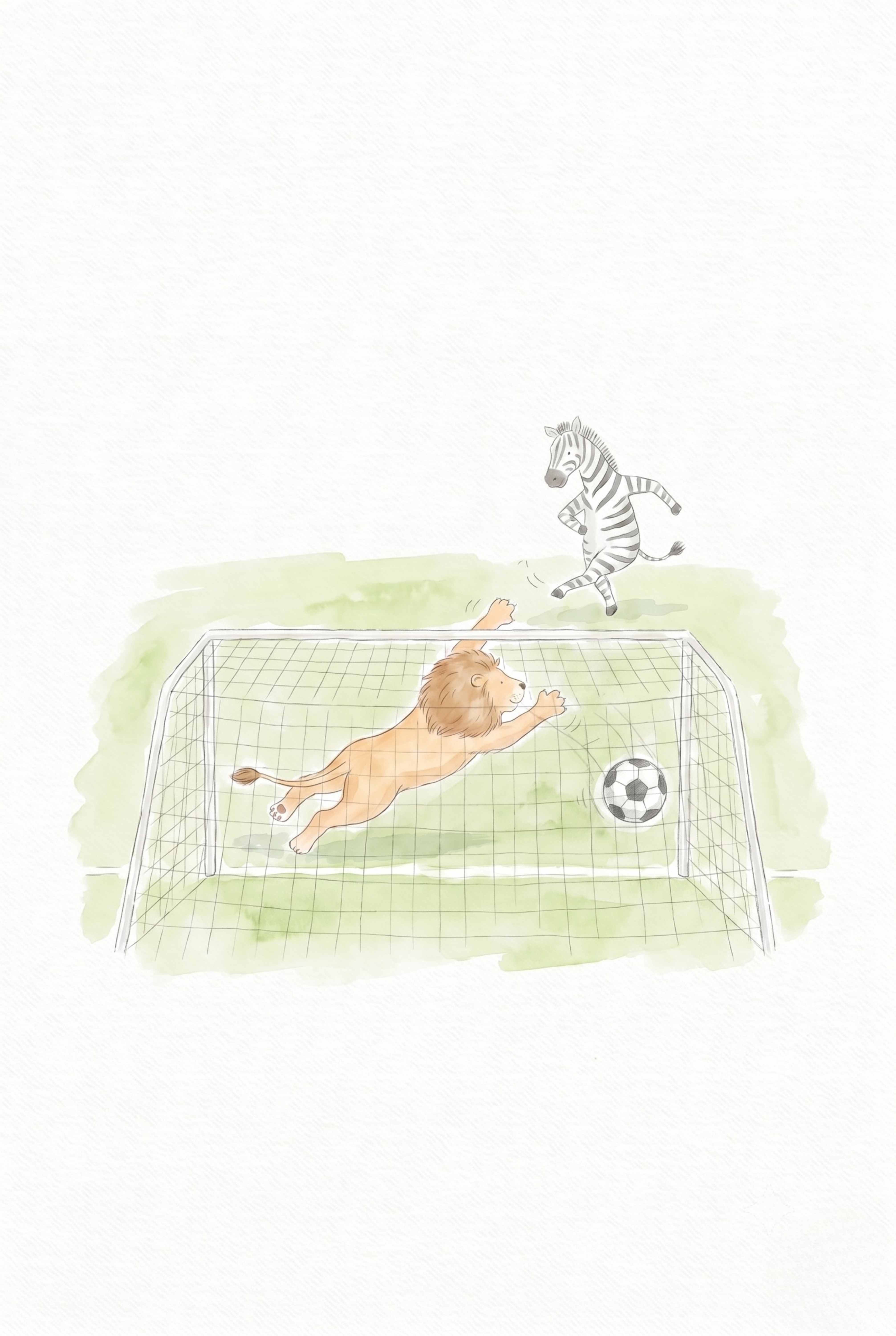 Basbeball Goalie Animals Wall Art - Safari Soccer Match
