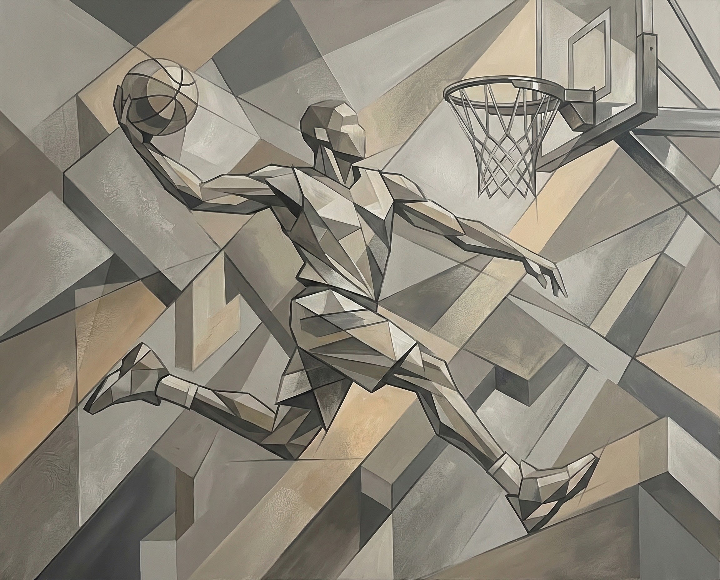 Sculpted Motion - Basketball Framed Wall Art for Living Room, Bedroom or Office