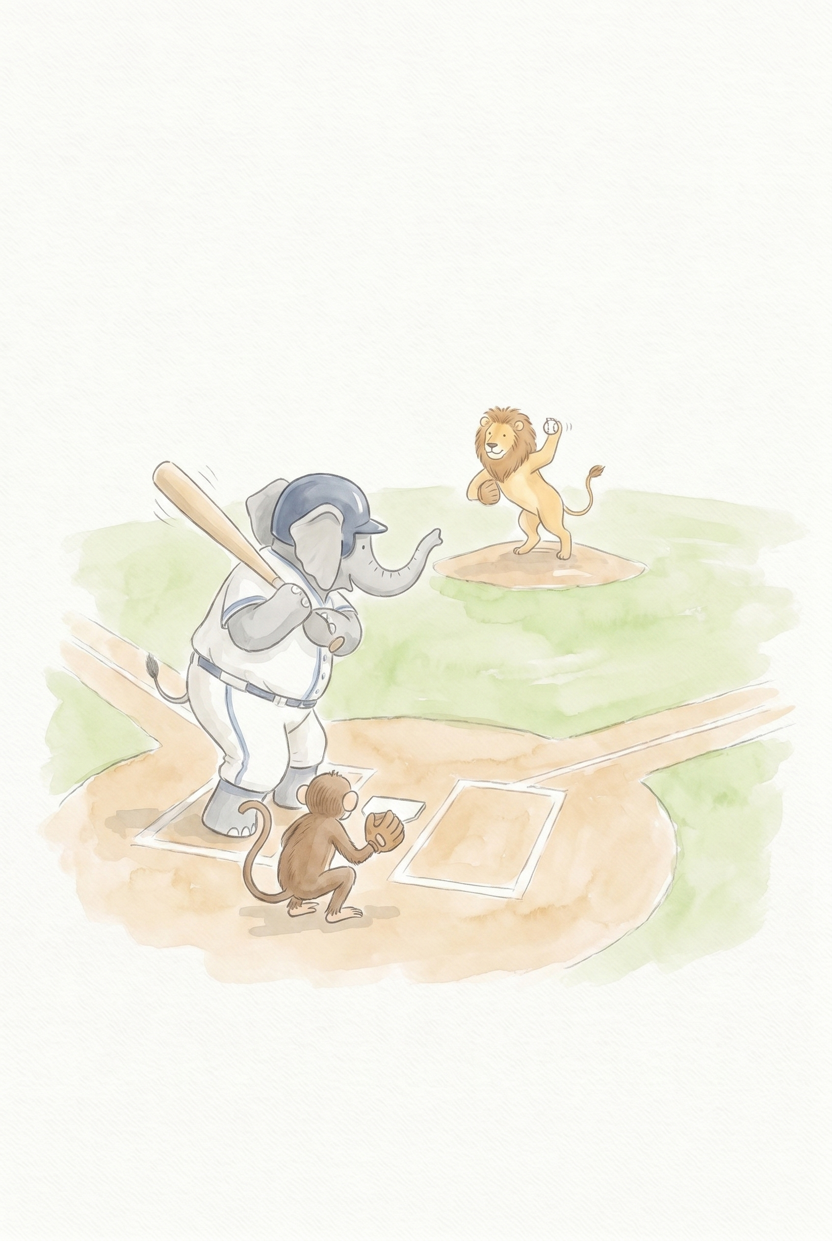 Batting Animals Wall Art - Wild Savanna Baseball