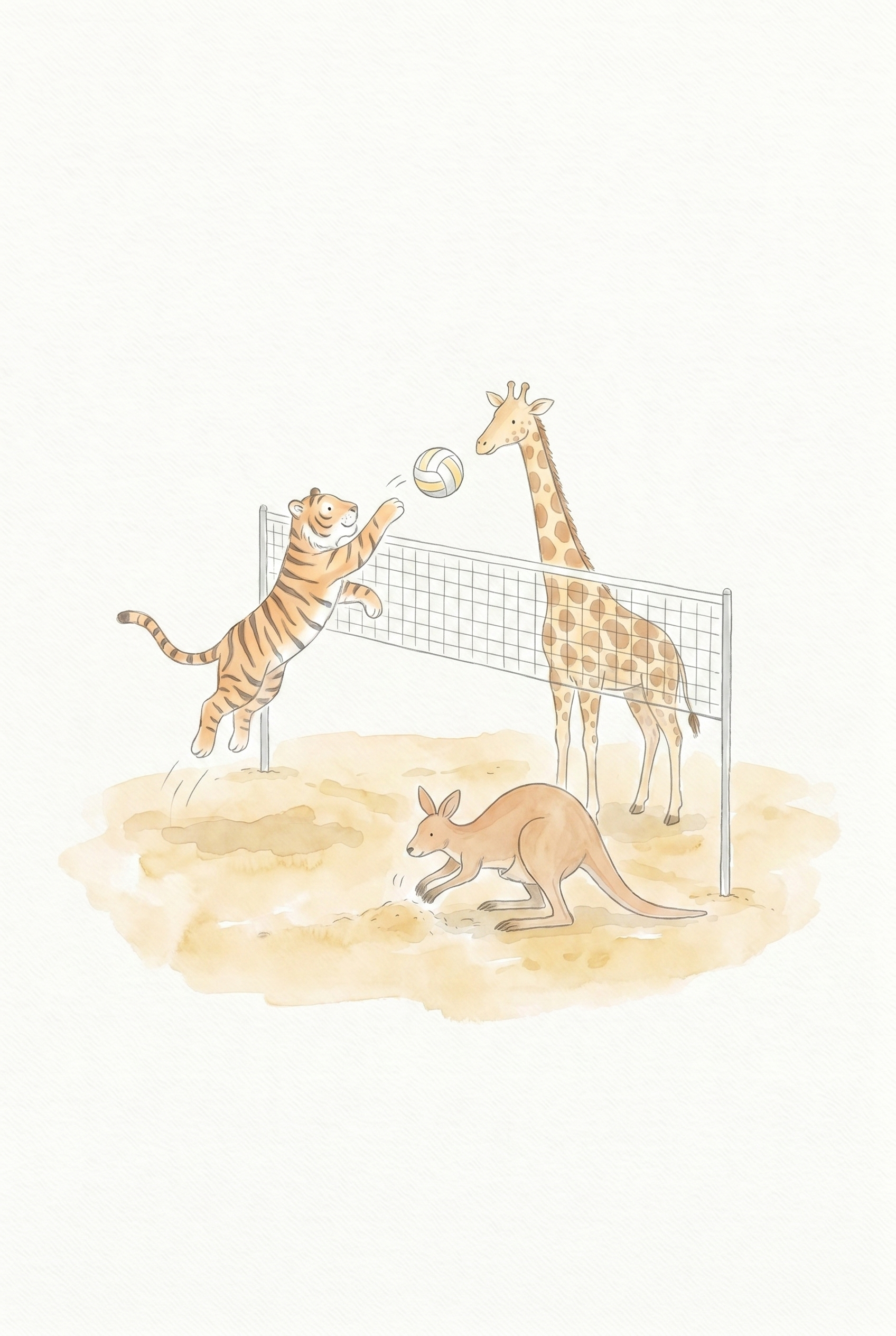 Beach Volleyball Animals Wall Art - Wild Beach Volley