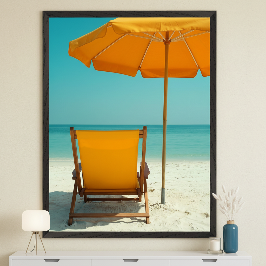 Serene Beachscape - Beach Framed Wall Art for Living Room, Bedroom or Office