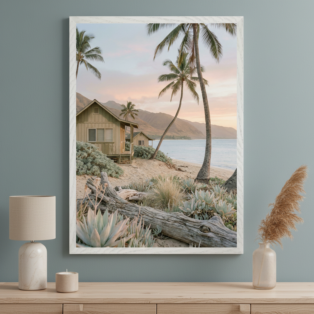 Island Retreat - Beach Framed Wall Art for Living Room, Bedroom or Office