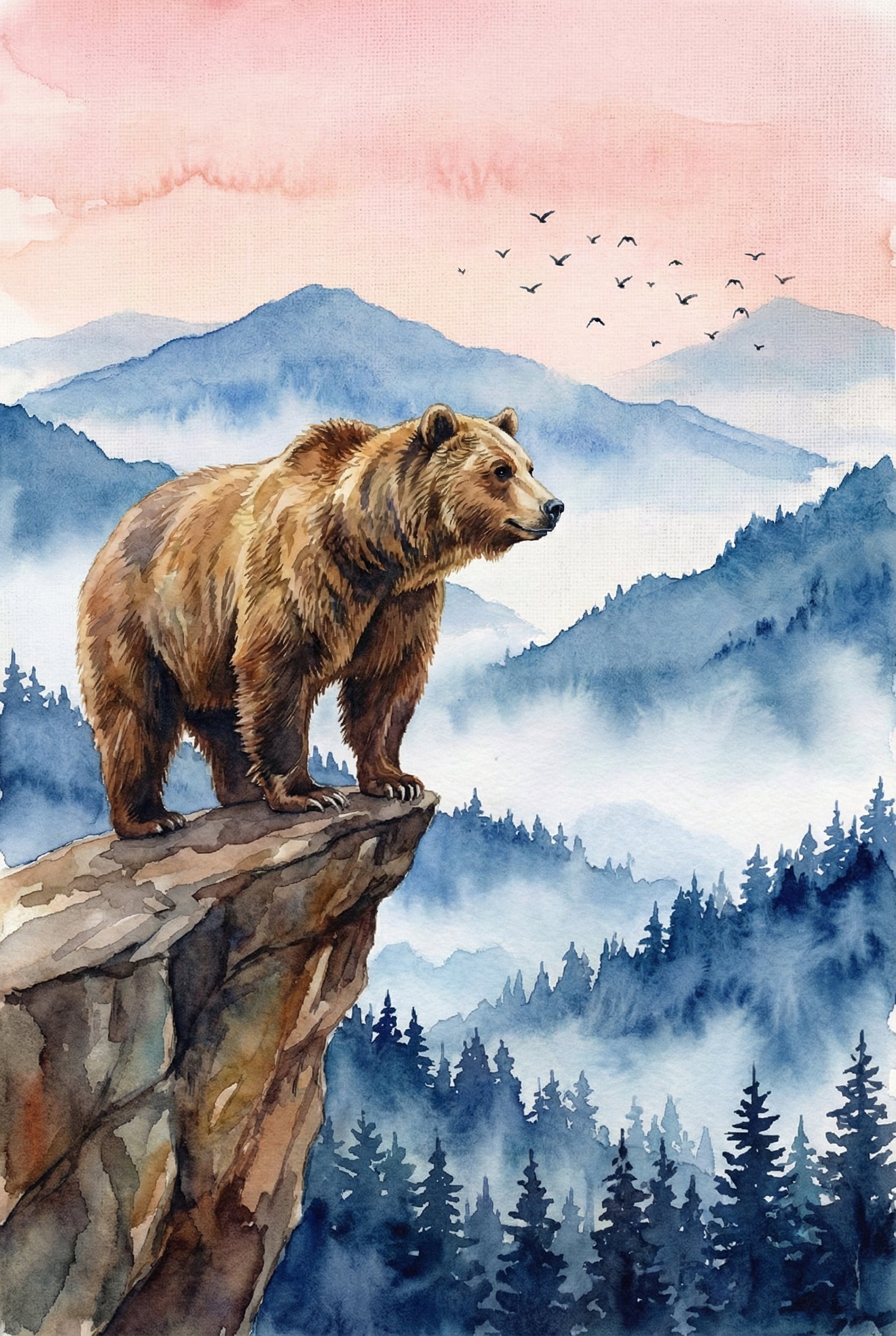 Bear Kids Room Wall Art - Misty Mountain Bear