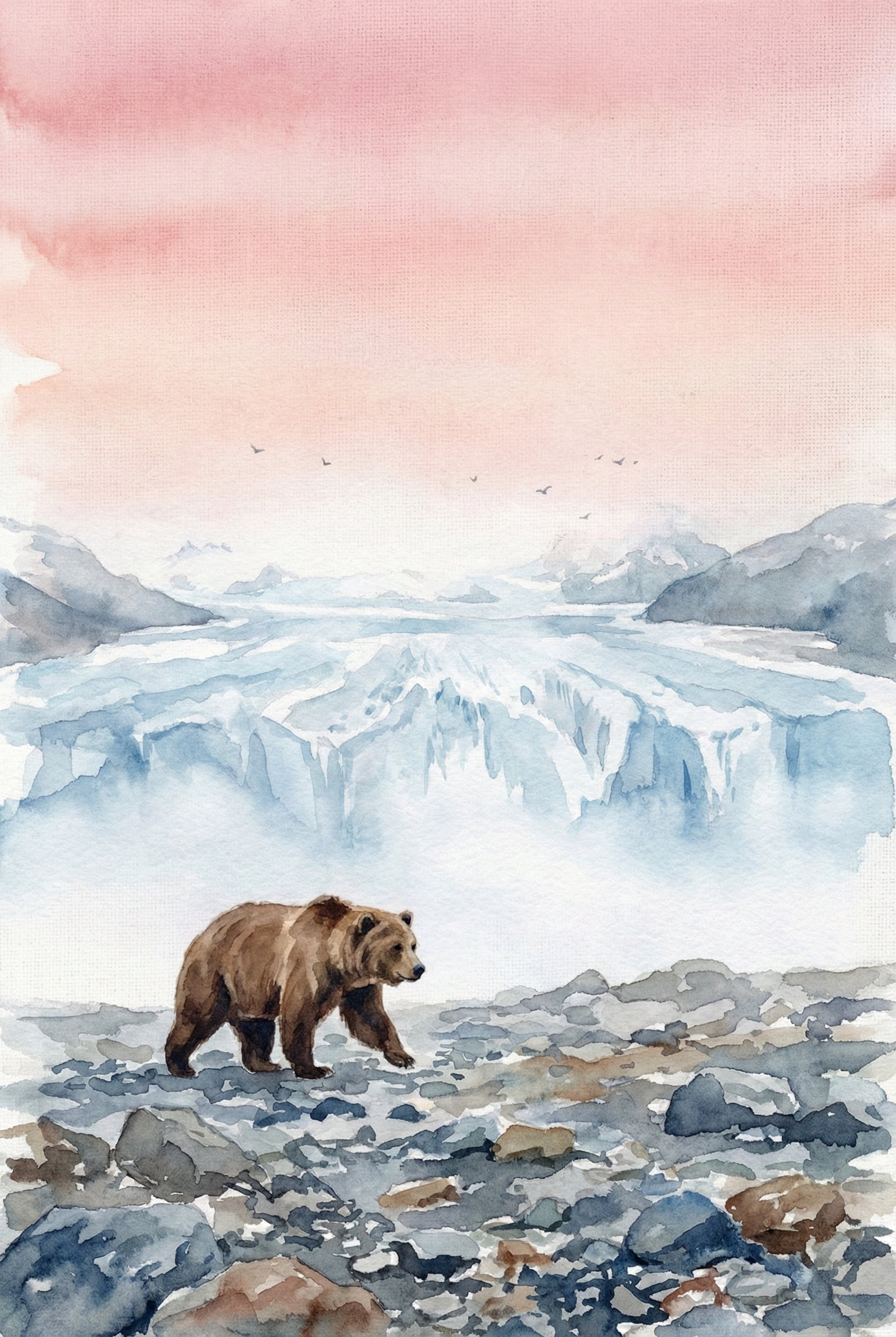 Brown Bear Art - Glacier Edge Wanderer
