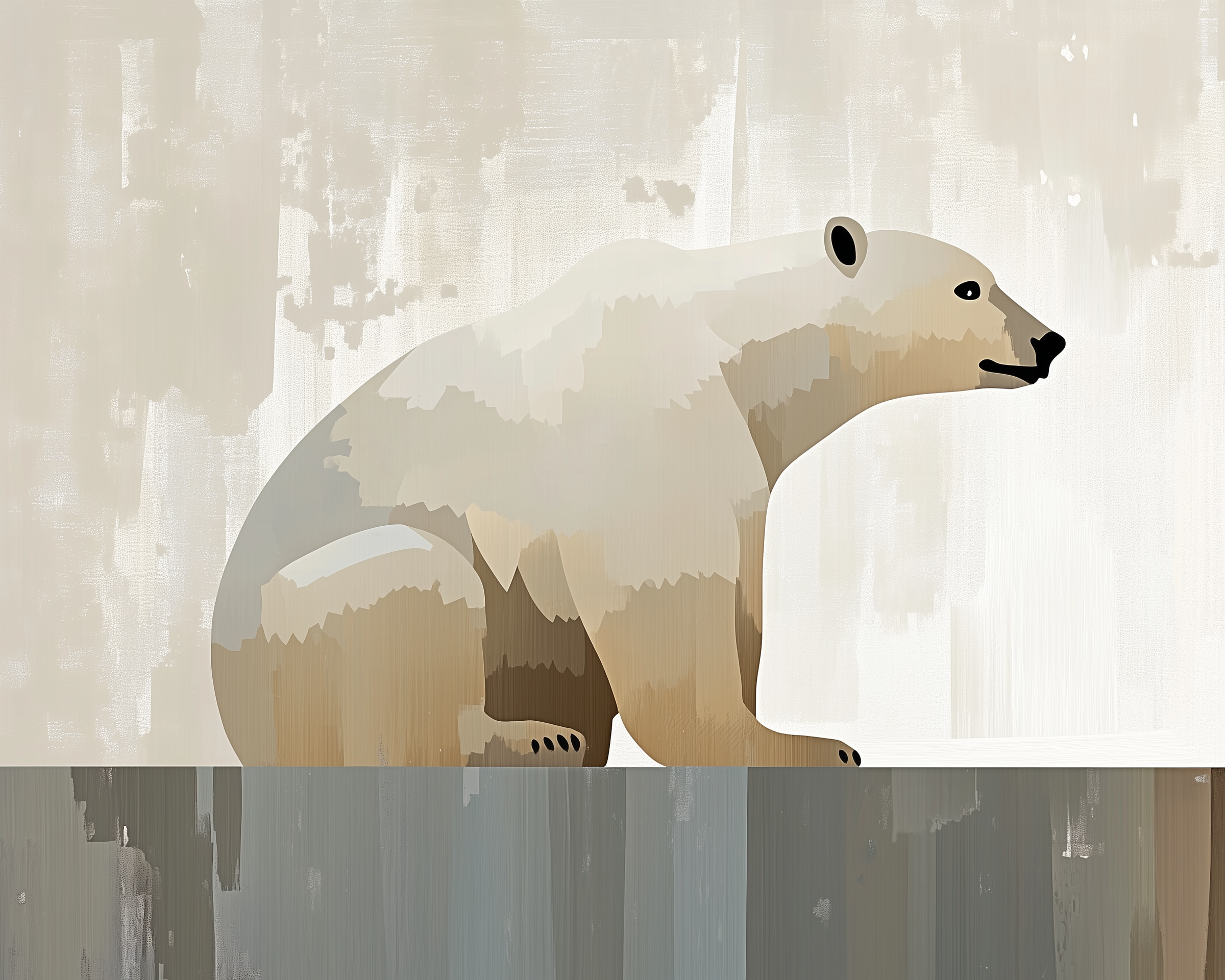 Wildling Wonders Polar Bear Wall Art for Nursery, Playroom or Kids Bedrooms - Arctic Animal Decor in Soft Neutrals - Frozen Fluff