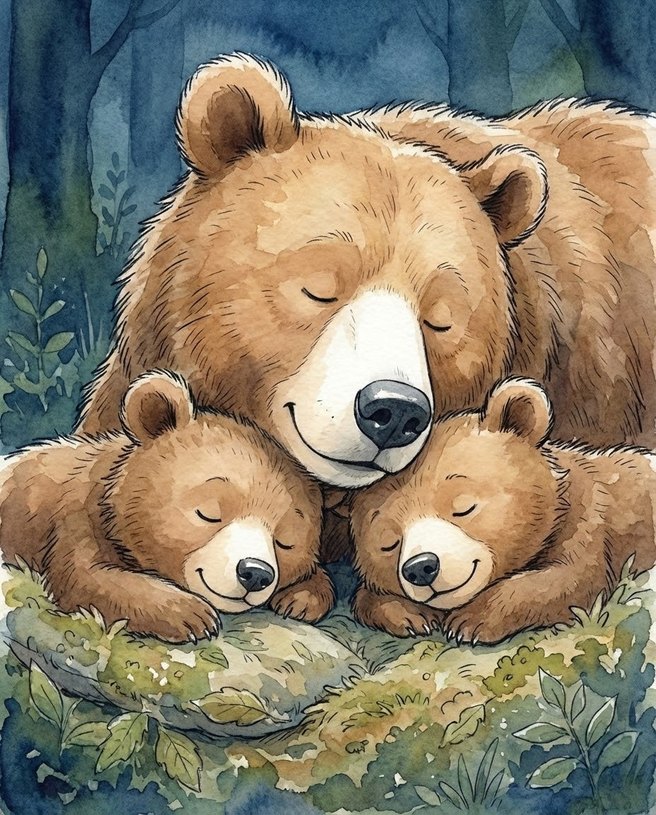 Little Cub Dreams - Bears Framed Wall Art for Nursery, Playroom or Kids Bedrooms