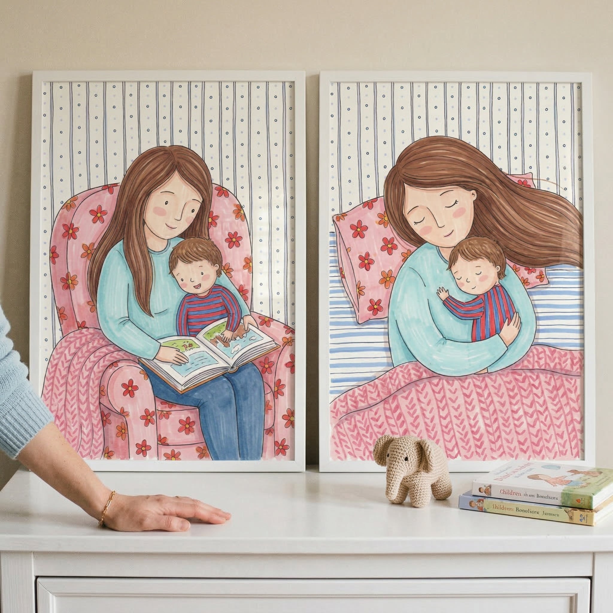 Bedtime Ritual Wall Art Set of 2 - Tender Story Moments