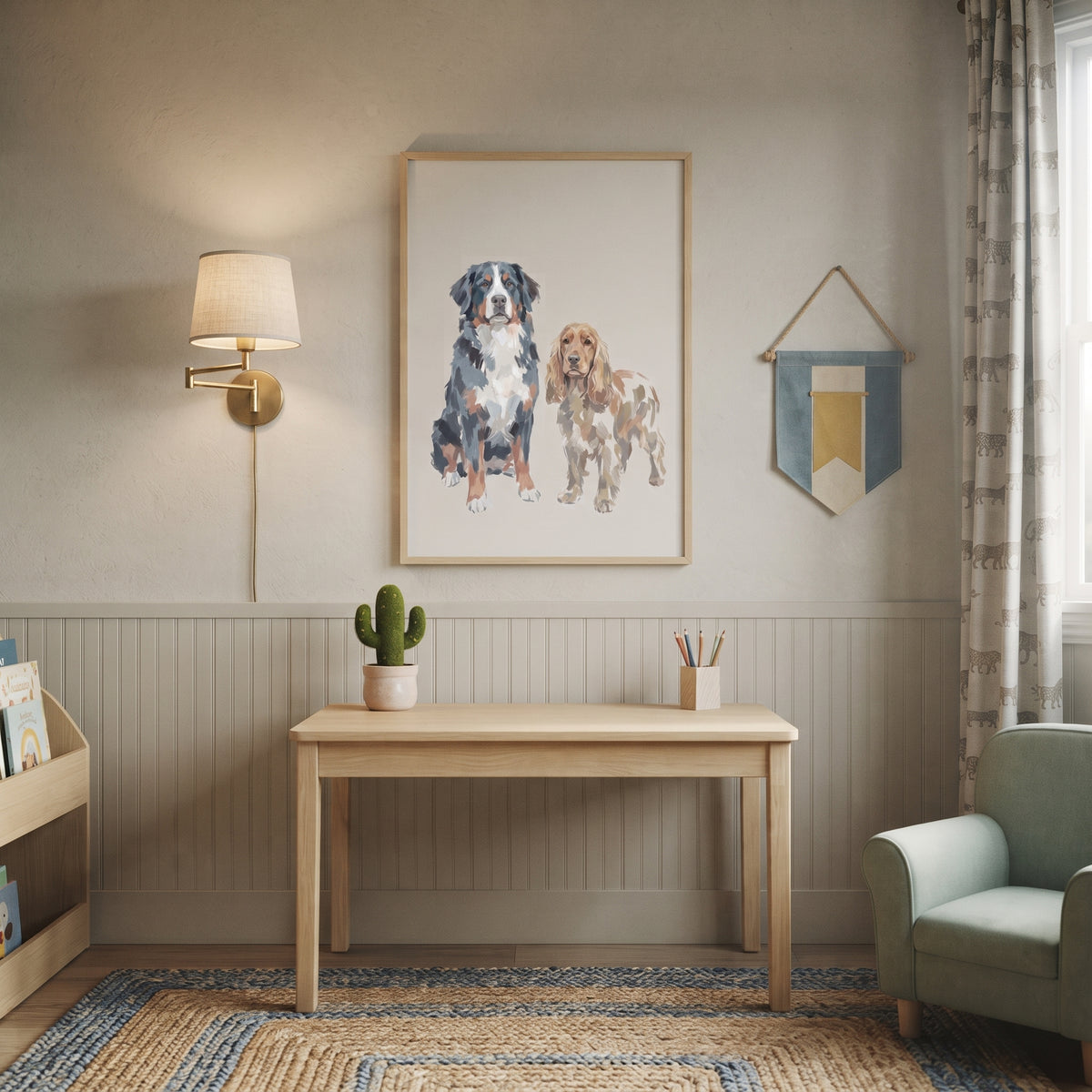 Bernese Mountain Dog Wall Art - Loyal Furry Duo