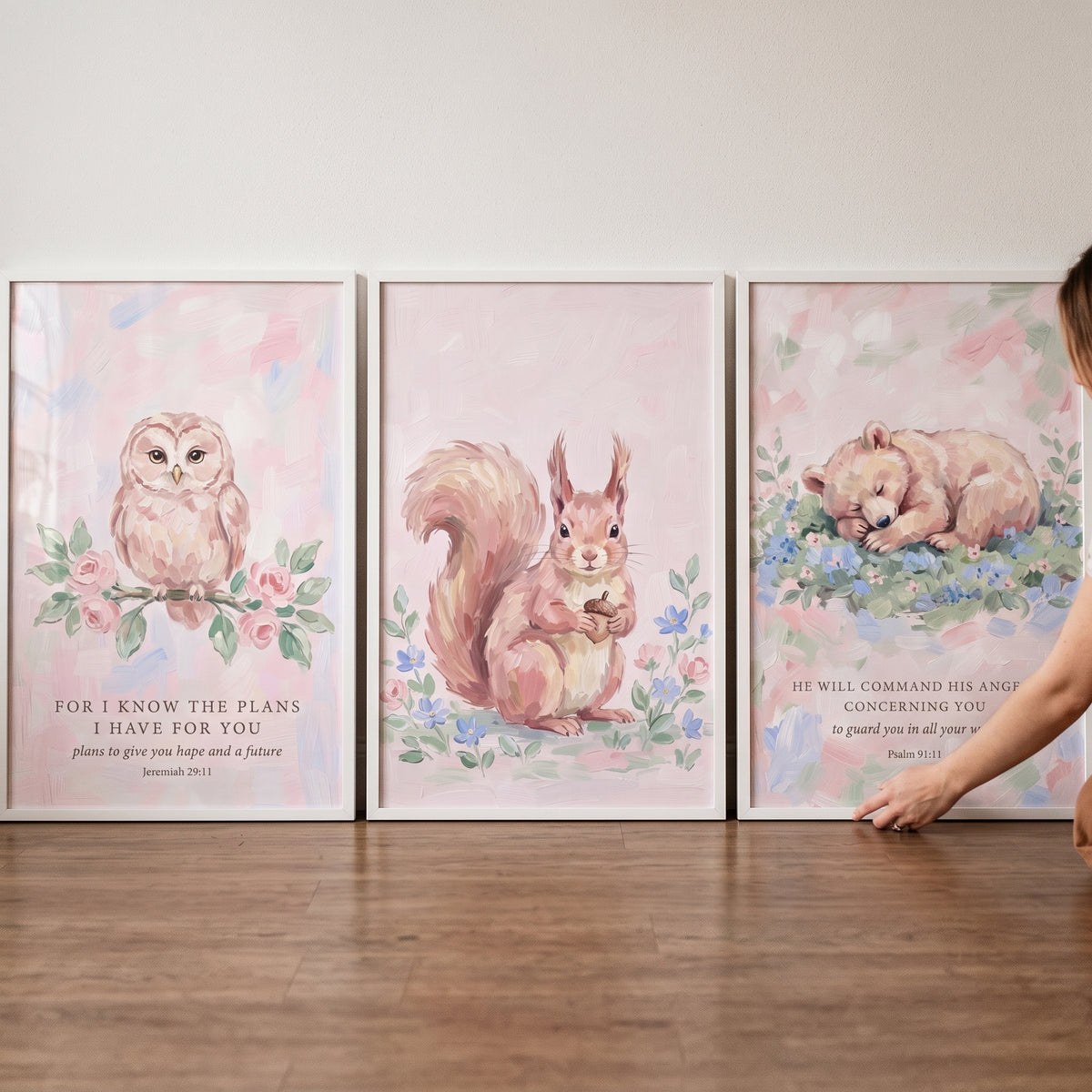 Bible Verse Woodland Animals Print Set of 3 - Sweet Grace Animals
