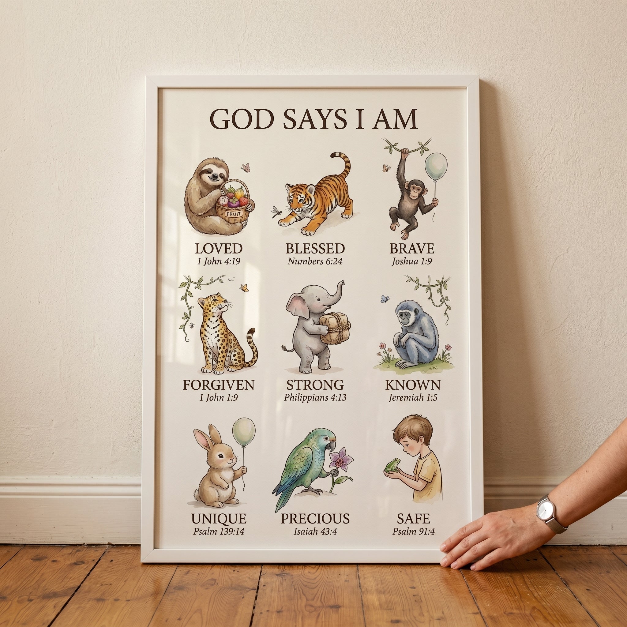 Biblical Affirmation Animal Wall Art - Faithful Animal Scripture