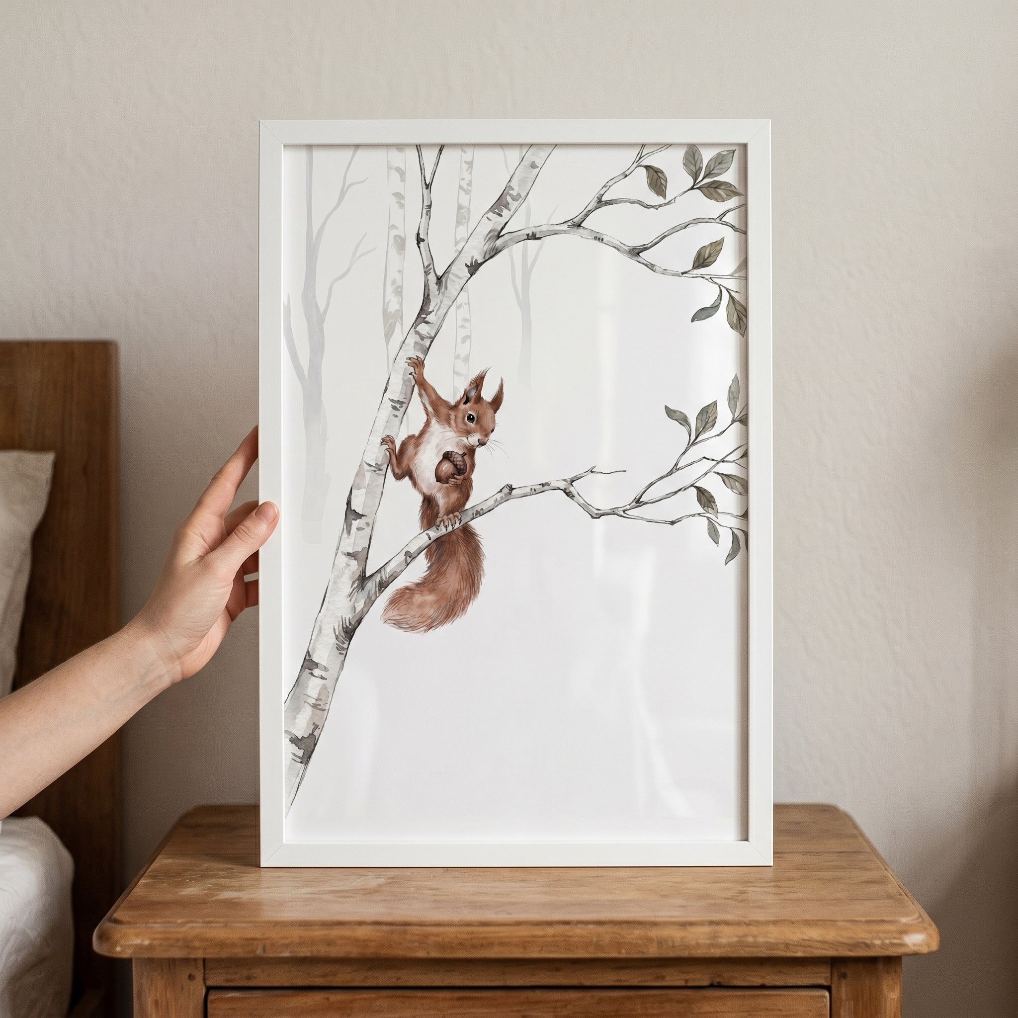 Birch Tree Squirrel Wall Art - Birch Tree Squirrel