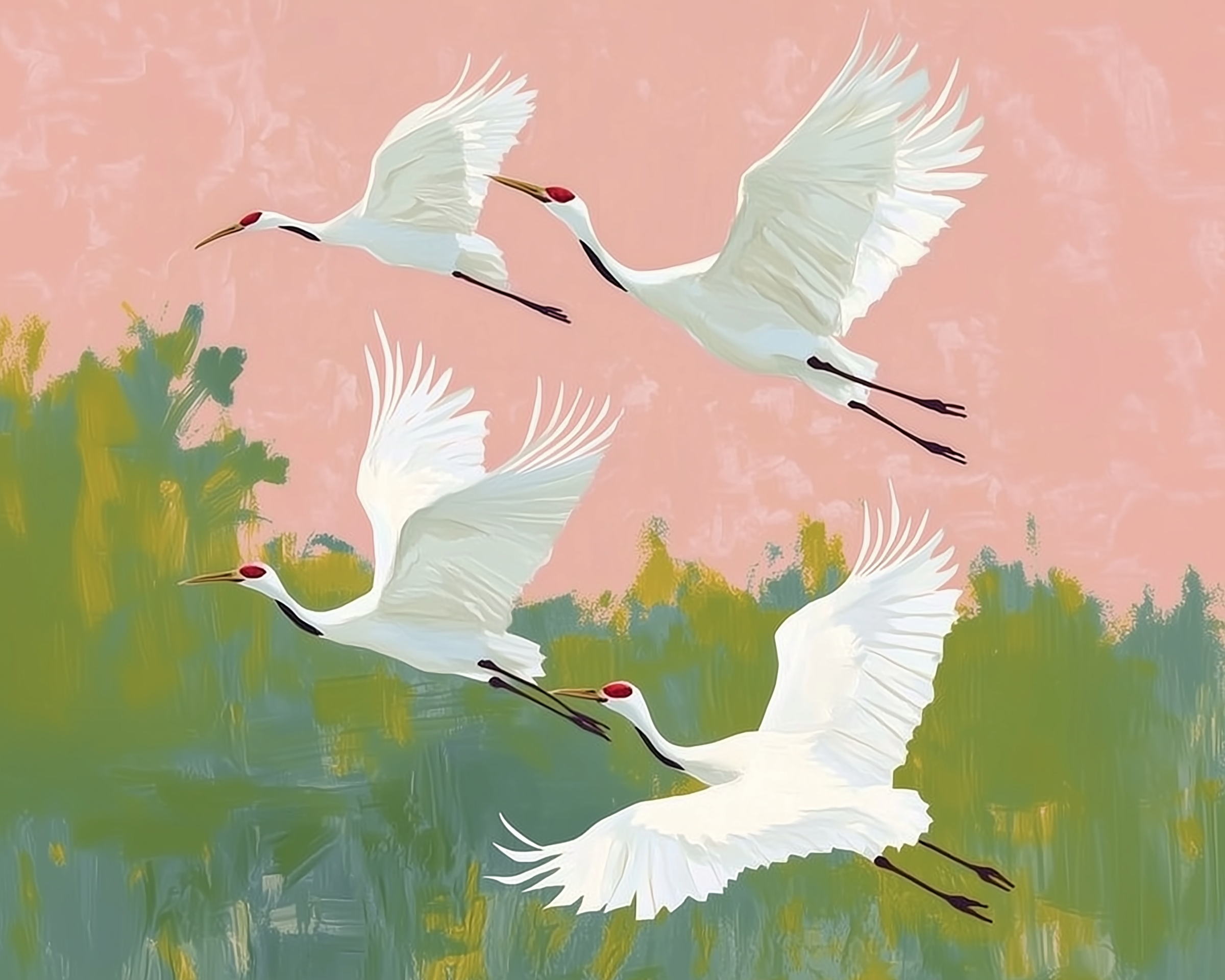 Blush Sky Flight - Bird Wall Art for Living Room, Bedroom or Office