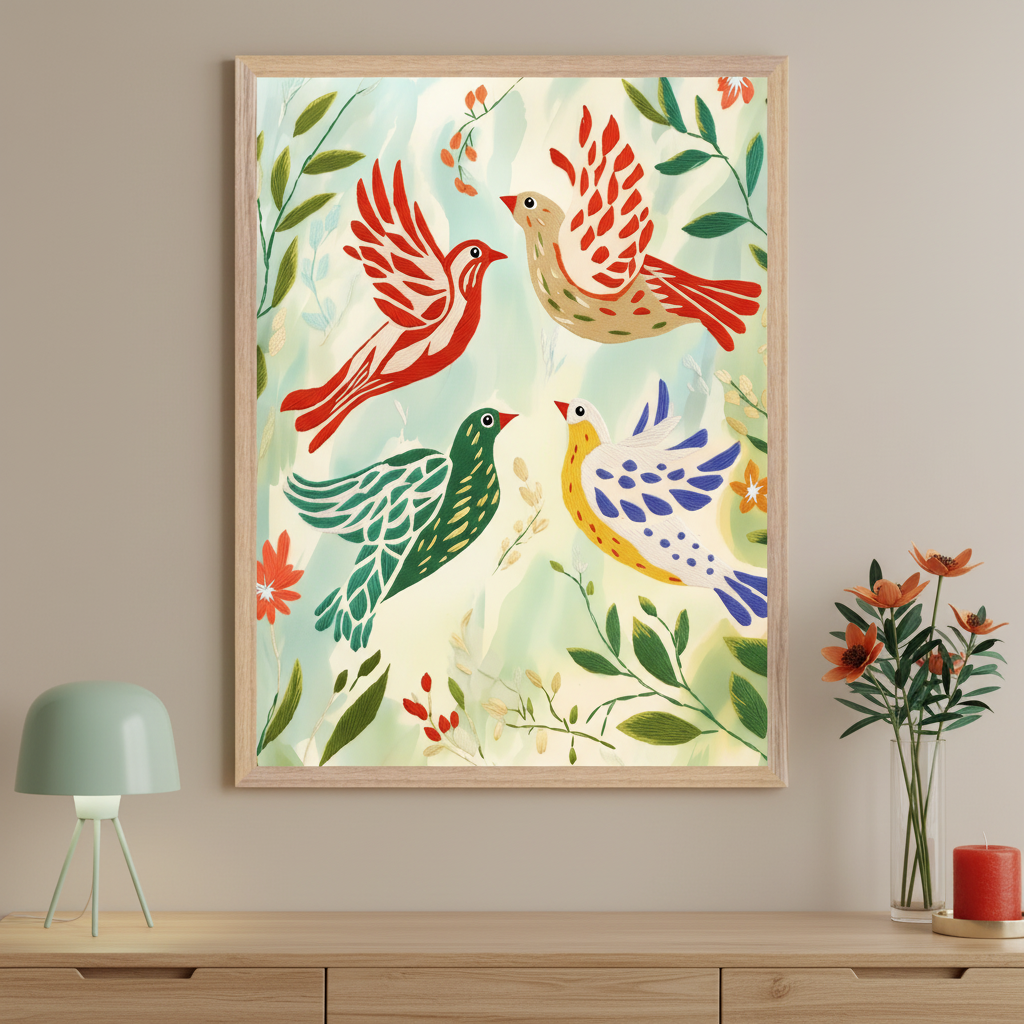 Colorful Chorus - Birds Wall Art for Living Room, Bedroom or Office