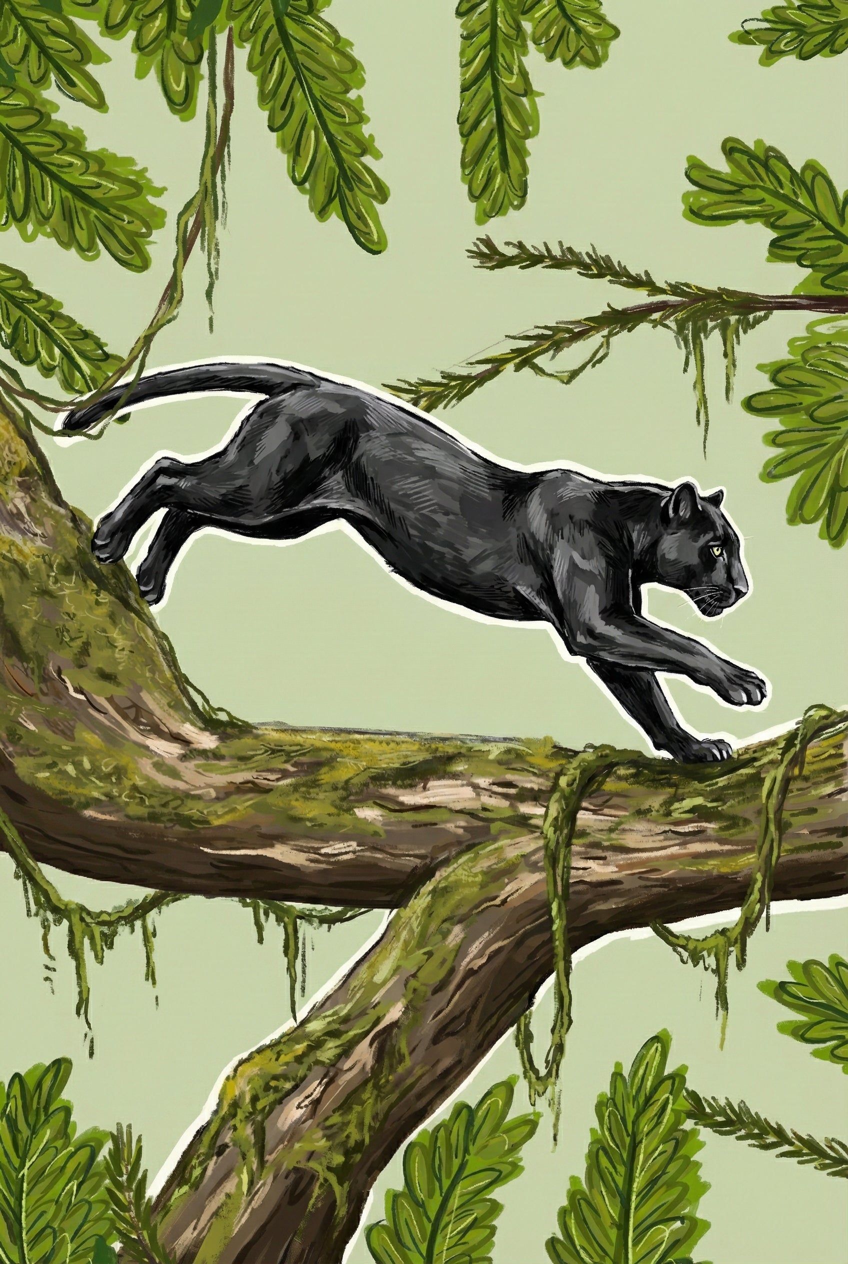 Black Panther Print - Midnight Jungle Leap