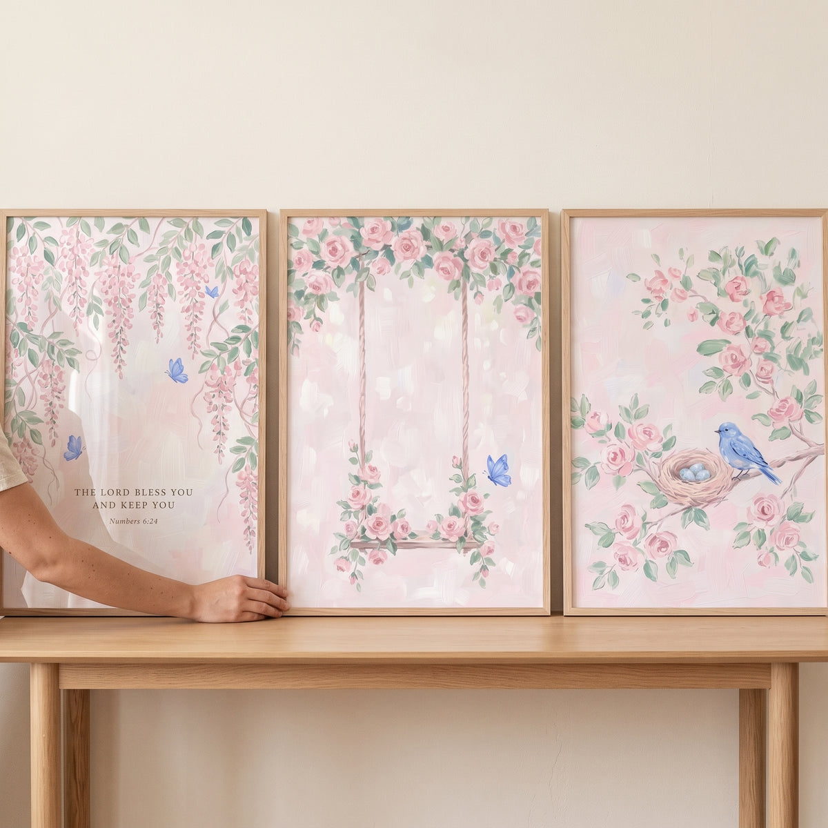 Blooming Watercolor Garden Wall Art Set Of 3 - Serene Floral Haven