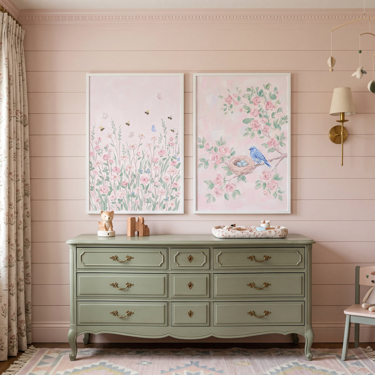 Blossom Blush Nature Garden Wall Art Set of 2 - Soft Garden Song