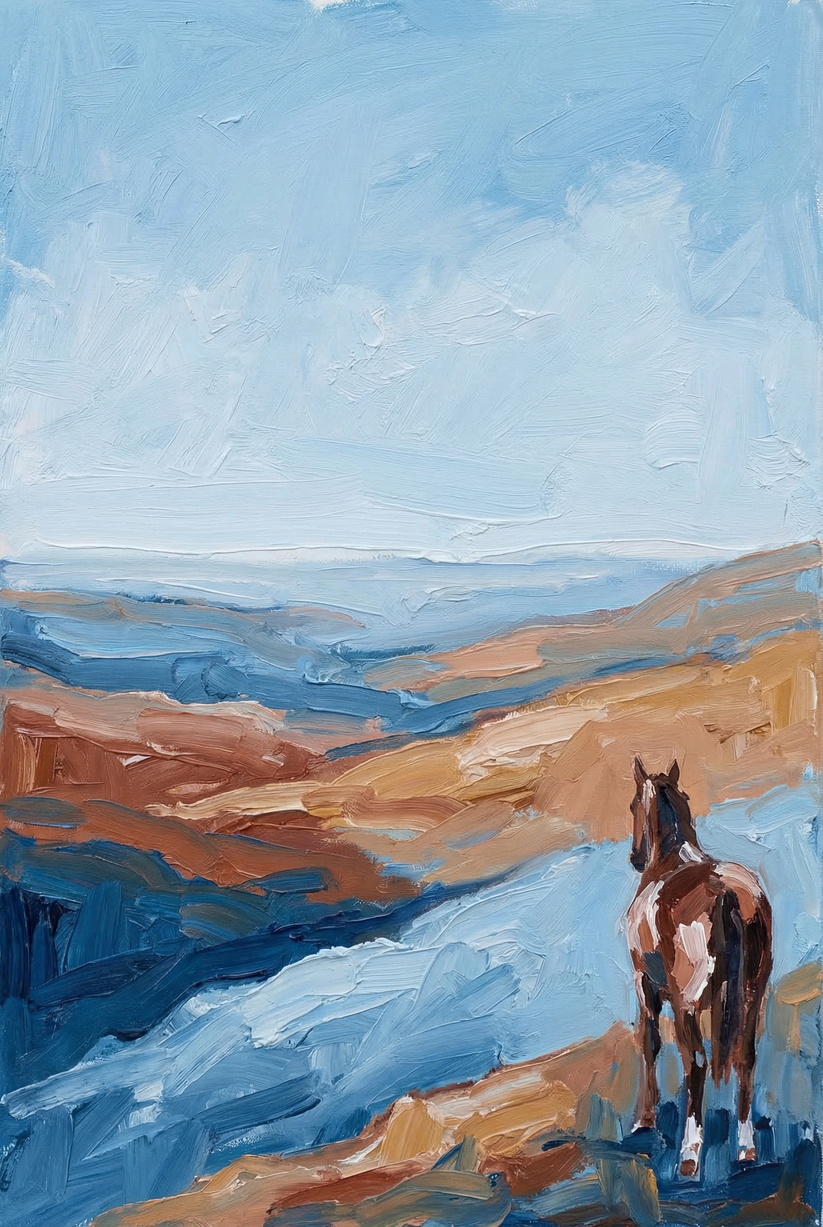 Blue Canyon Pinto Horse Wall Art - Wild Canyon Gaze