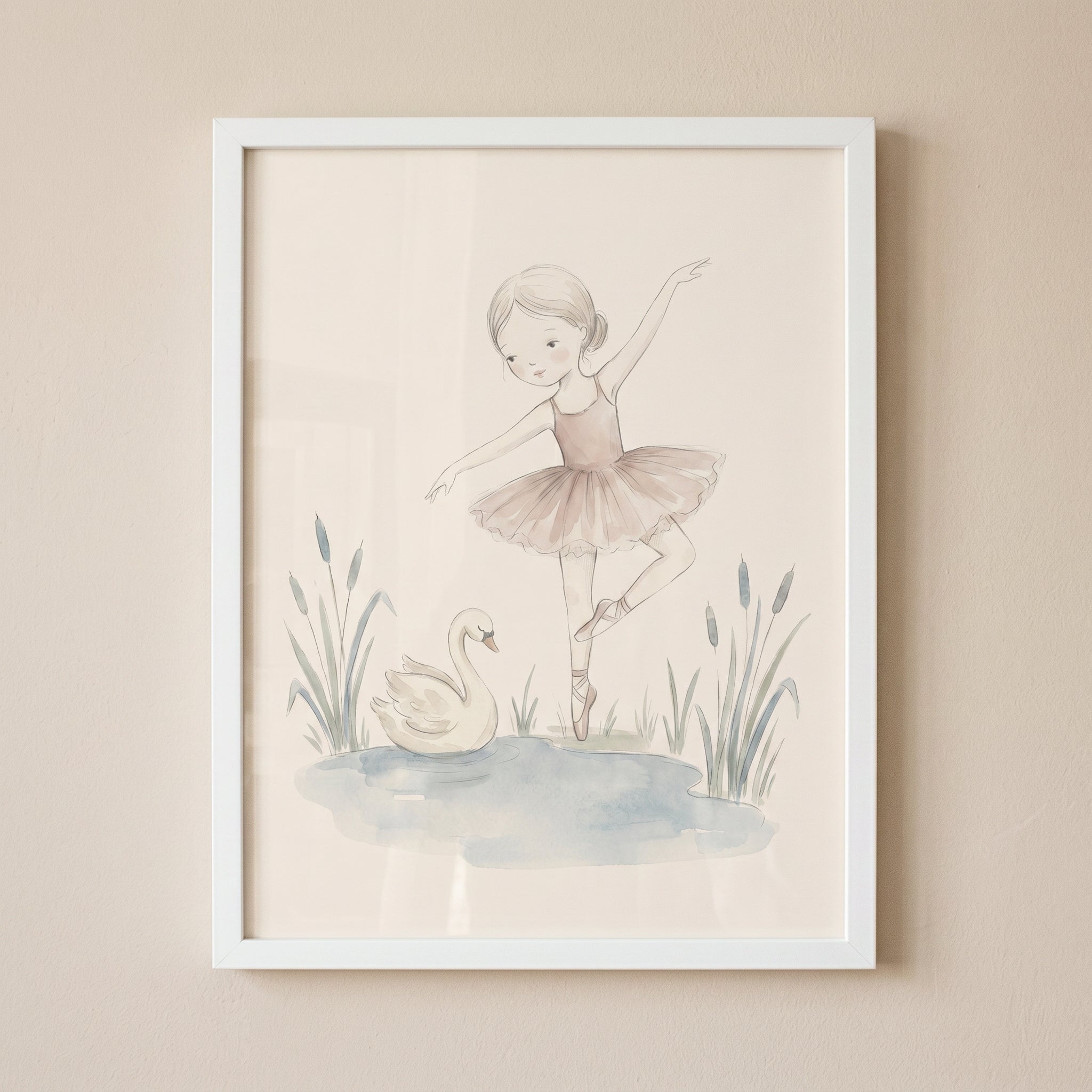 Blush Tutu Ballerina Wall Art - Graceful Swan Dance